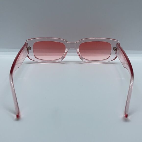NWT Rectangle Retro Clear Pink Sunglasses 90’s - Picture 6 of 8